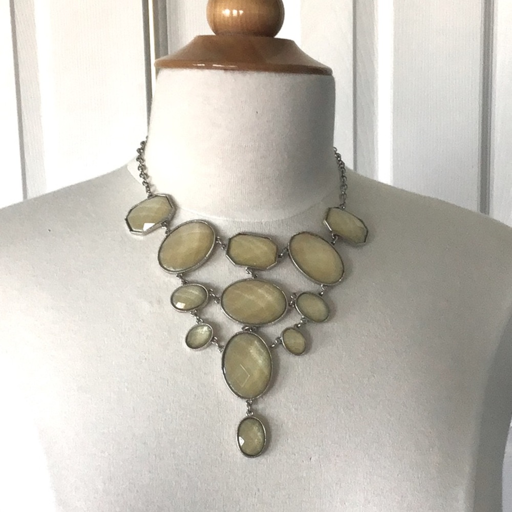 Yellow rhinestone costume jewelry necklace
